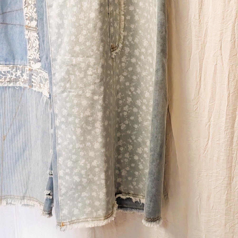 Darla Denim Mixed Media Jeans by POL Small Funky Roomy Fit Quirky - Picture 7 of 14